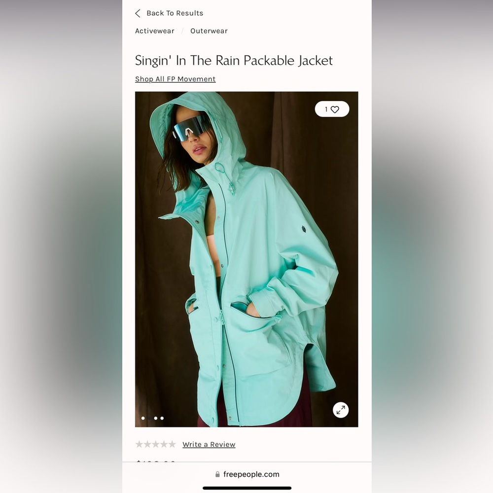 Free People Singin’ in the Rain Packable Rain Jacket